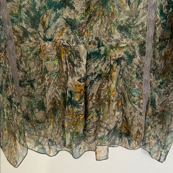 BURNING TORCH beautiful silk blouse S - Picture 5 of 9